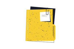 Documentos que cumplen con la LOPD guardados en una carpeta amarilla. Será sustituido por el formato online gracias al CRM para fisioterapeutas