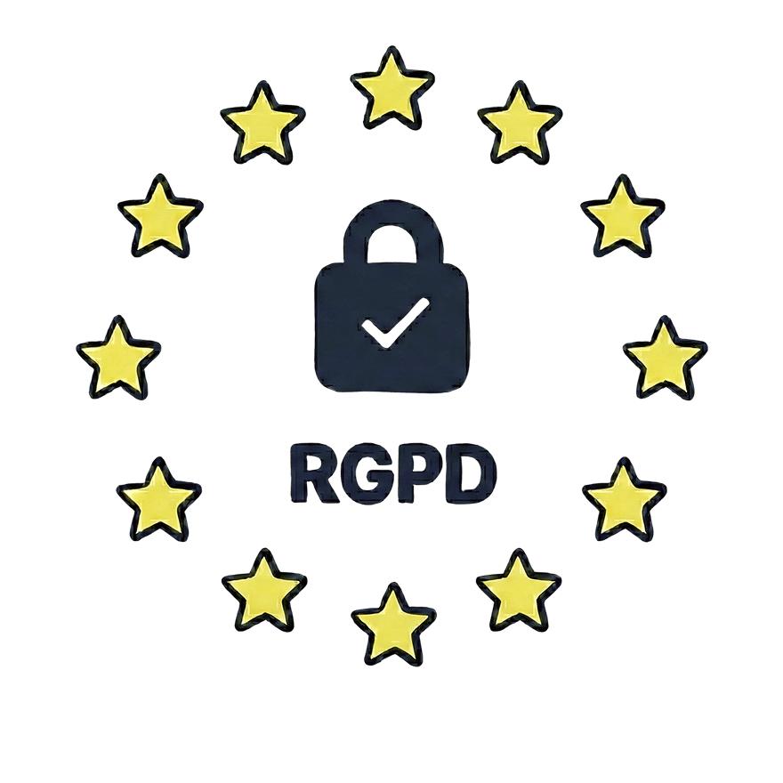 Cerradura segura RGPD con estrellas europeas