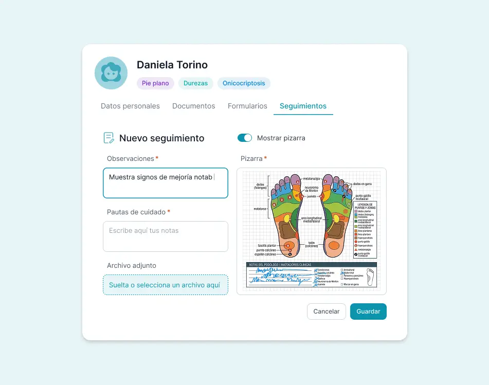 Software historias clínicas para profesionales de la podología