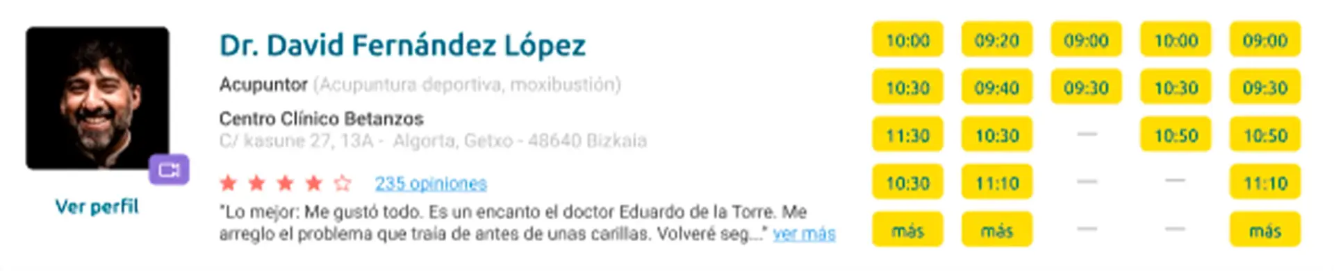 ficha del profesional
