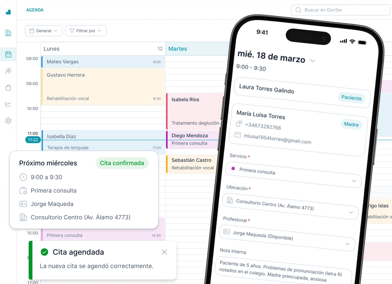 Software para logopedas con agenda online y gestión de pacientes