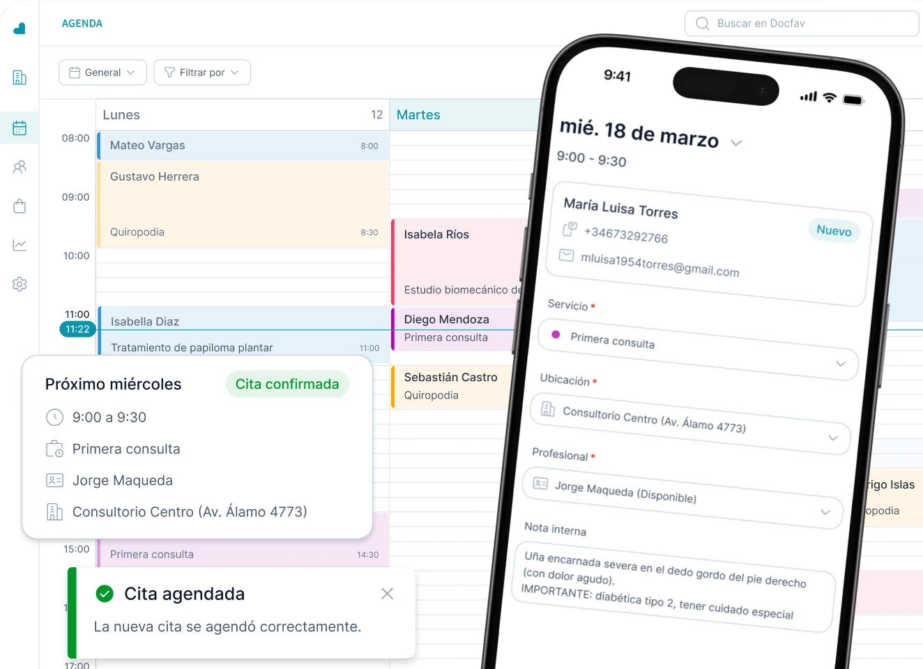 Software para podólogos con agenda médica e historia clínica