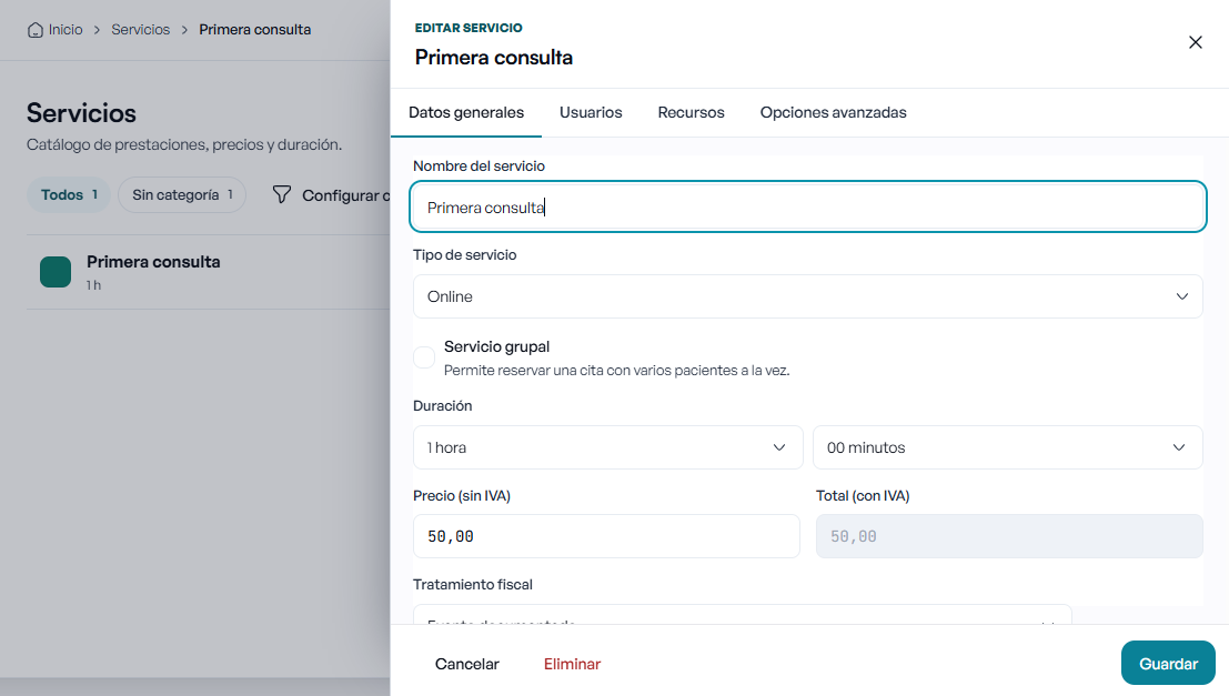 Formulario para agendar primera consulta