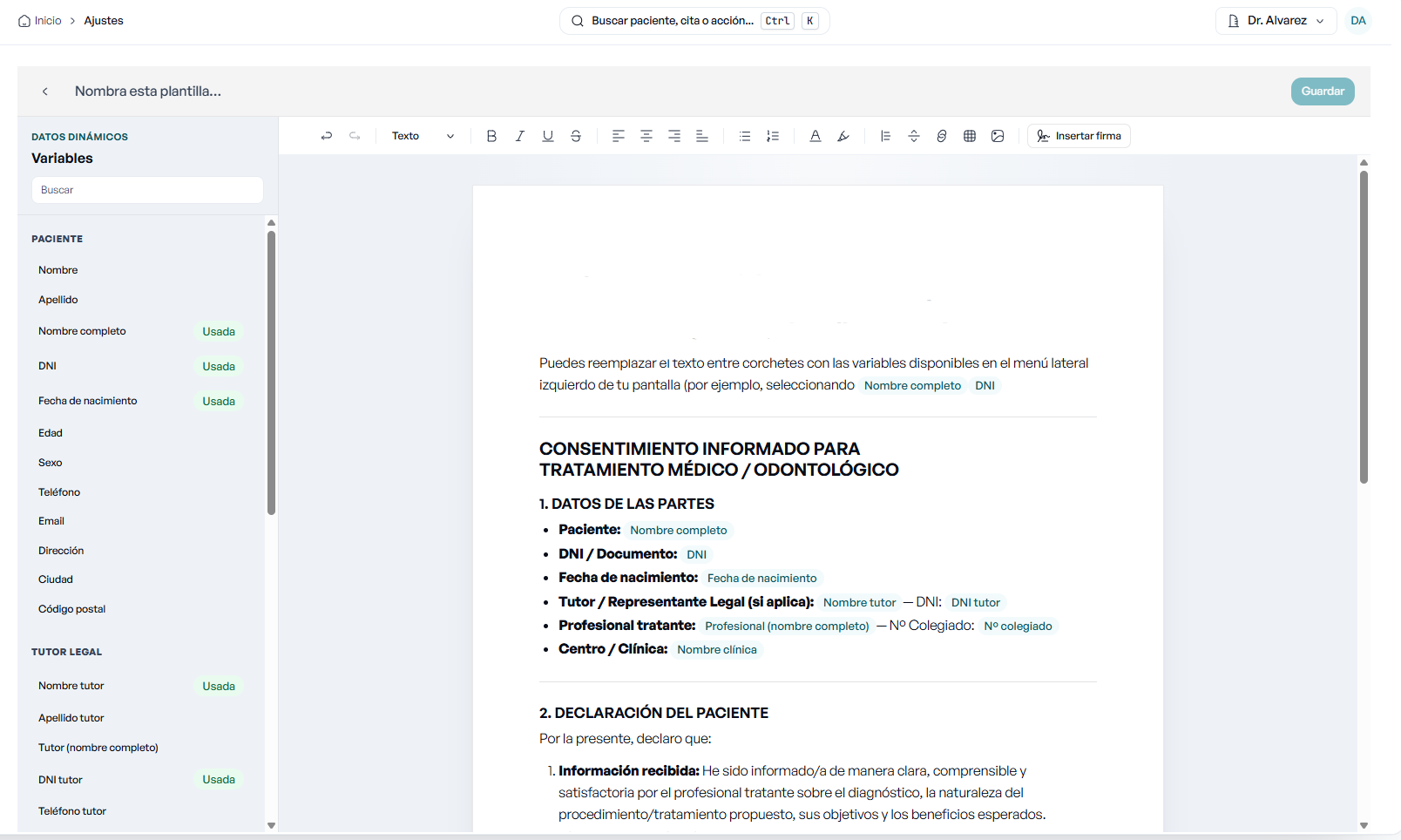 Plantilla de consentimiento para clínicas-Docfav